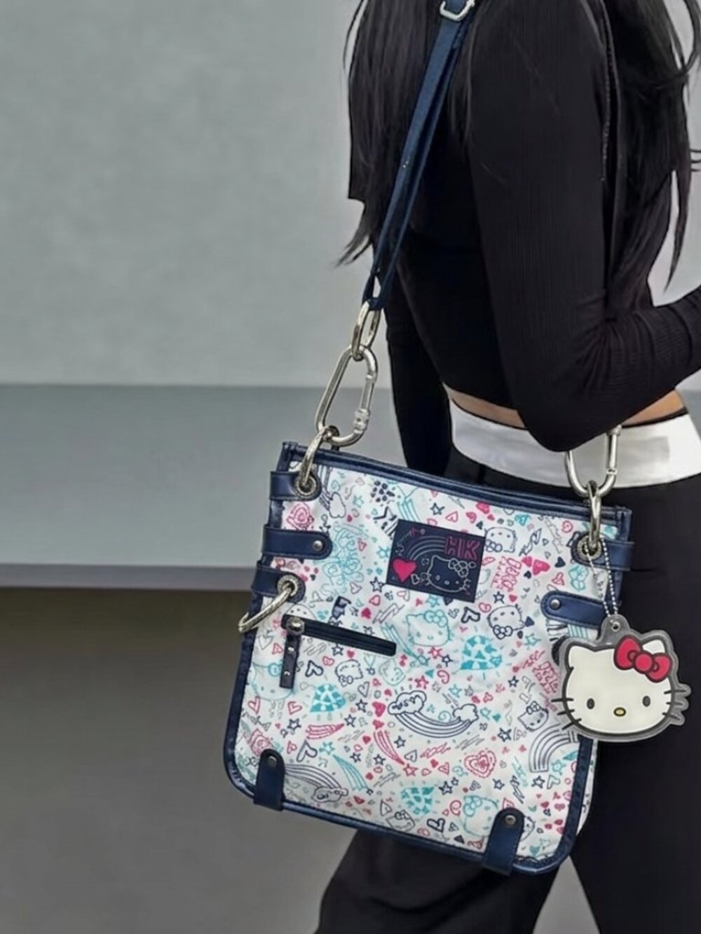 Rare Vintage Loungefly Sanrio Hello Kitty "Sketchy Collection" Messenger Bag